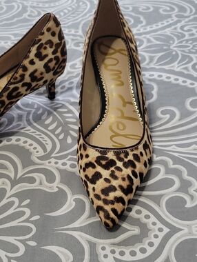 Sam Edelman Dori Leopard Print Pointed-Toe Pumps - Black/Tan 8